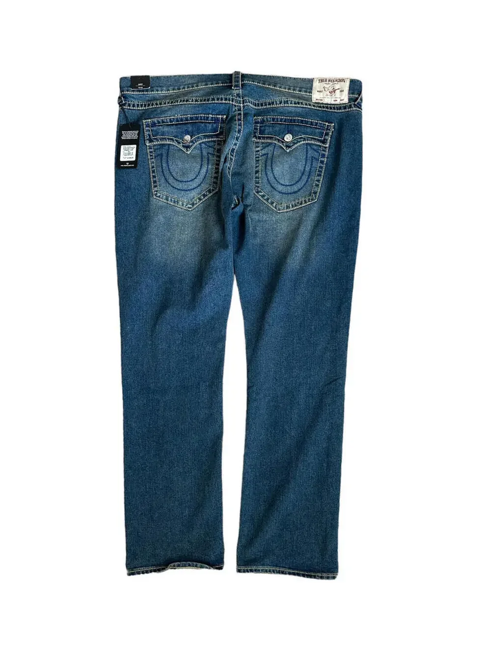 True Religion Ricky Big T Flap Medium Wash Relaxed Straight Jeans Men’s Size 46